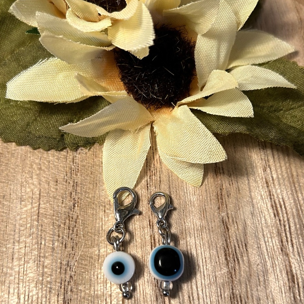 White Evil Eye Charm